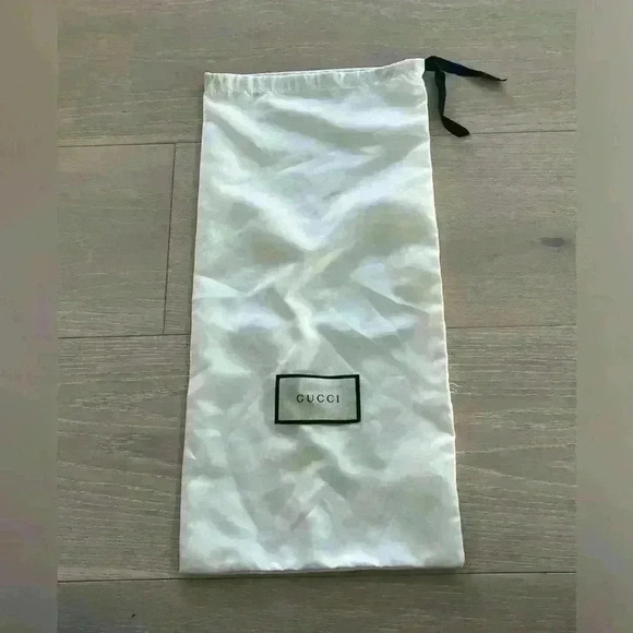 Gucci Dust Bag Off White satin Bag Black Draw Authentic storage travel - Picture 1 of 9